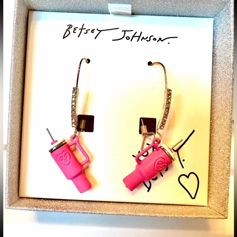 Betsey Johnson Pink Stanley Style Earrings